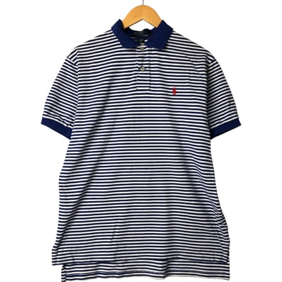 古着 ラルフローレン Ralph Lauren POLO by Ralph Lauren 半袖 ボーダー ポロシャツ メンズL相当/eaa543035