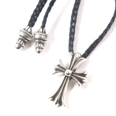 クロムハーツ ネックレス スモールCHクロス レザーブレイド Wボロチップ