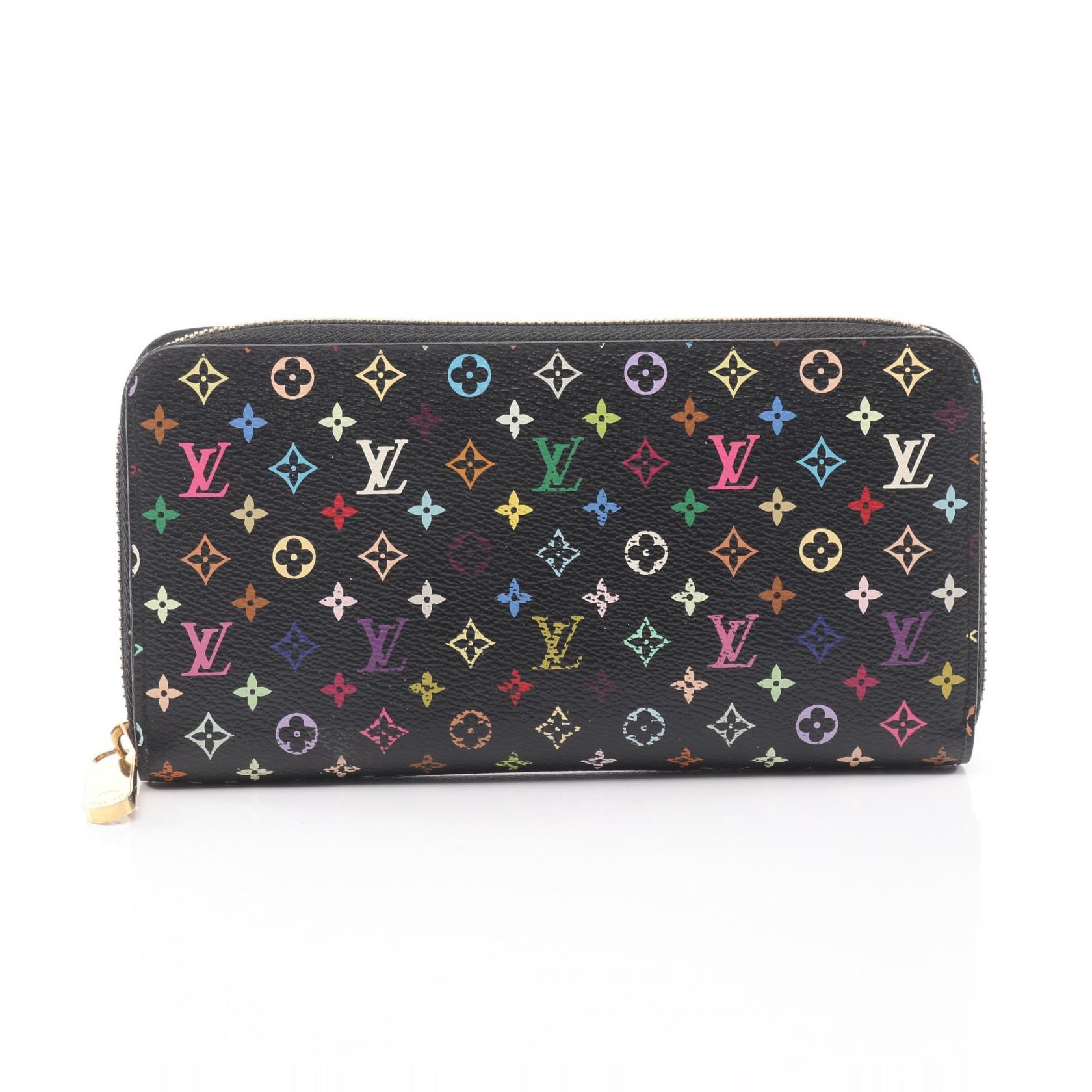 ルイ・ヴィトン LOUIS VUITTON ジッピーウォレット ラウンド長財布 財布 PVCコーティングキャンバス モノグラム・マルチカラー ノワール レディース ブラック系 グルナード M60243 【中古】