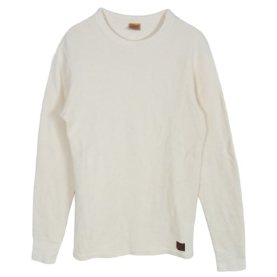 DELUXE デラックス Tシャツ THERMAL PLAIN ミリタリー サーマル 長袖 Tシャツ ホワイト オフホワイト系 L【中古】