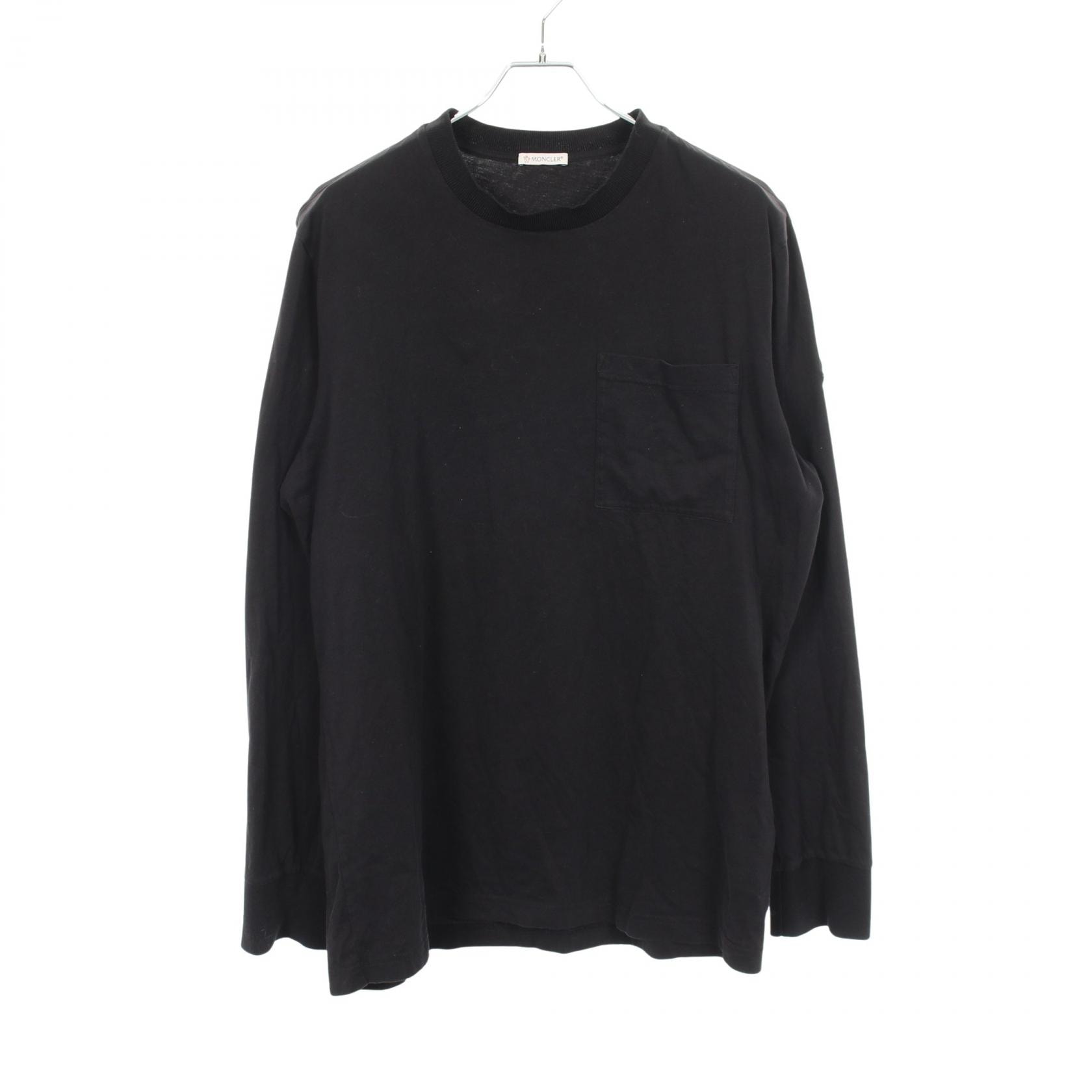 モンクレール MONCLER クルーネック 長袖Tシャツ 衣料品 トップス コットン メンズ ブラック系 8D00006 【中古】