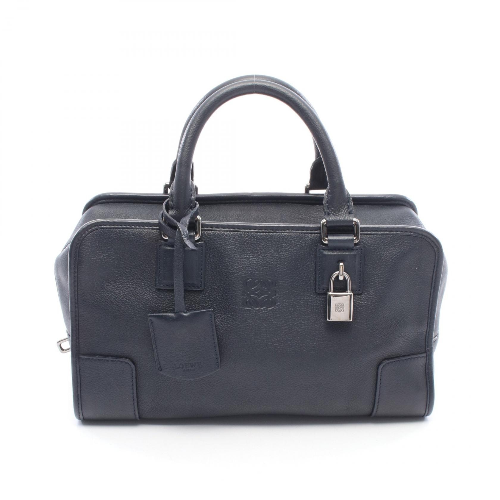 ロエベ LOEWE アマソナ28 ハンドバッグ バッグ レザー レディース ブラック系 【中古】