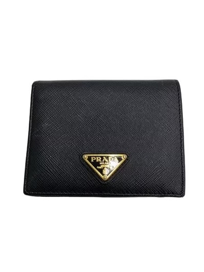PRADA Saffiano Triangle Wallet "Black"