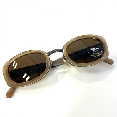 フェンディ FENDI サングラス SL7174 48 V67 シルバー グレージュ セルフレーム スクエア【鑑定済み】正規品