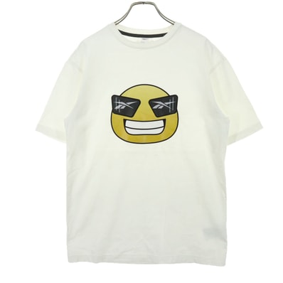 Reebok リーボック 絵文字プリント 半袖 Tシャツ S ホワイト