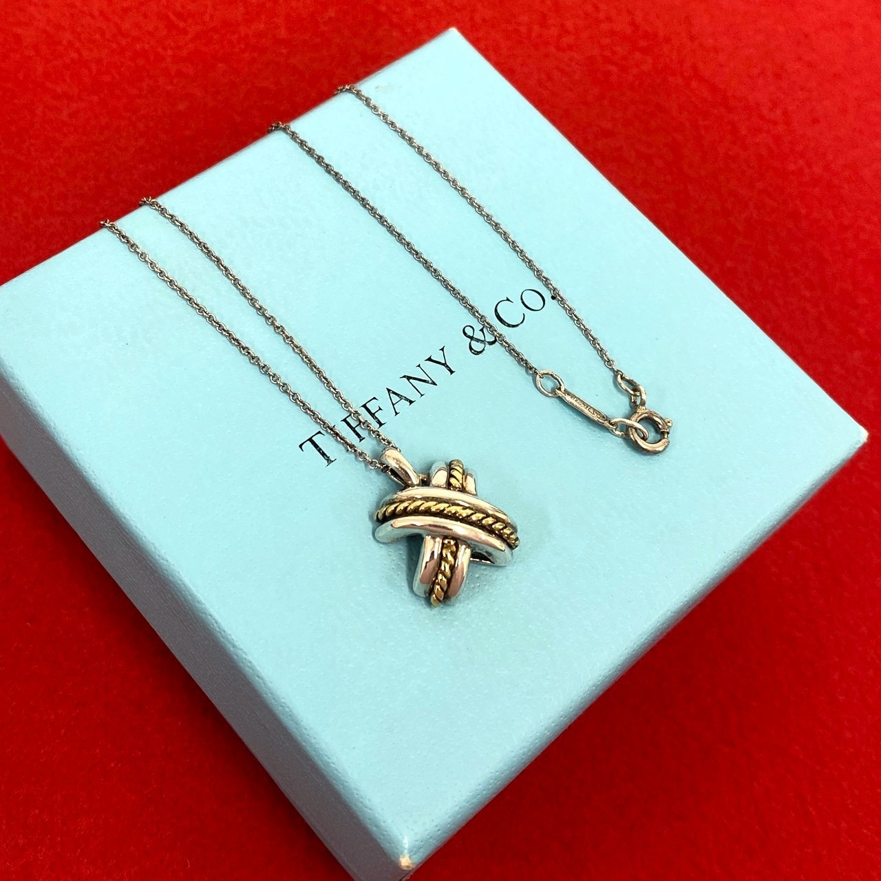 TIFFANY&Co. ティファニー シグネチャー ネックレス シルバー925 K18イエローゴールド ネックレス シルバー
31688