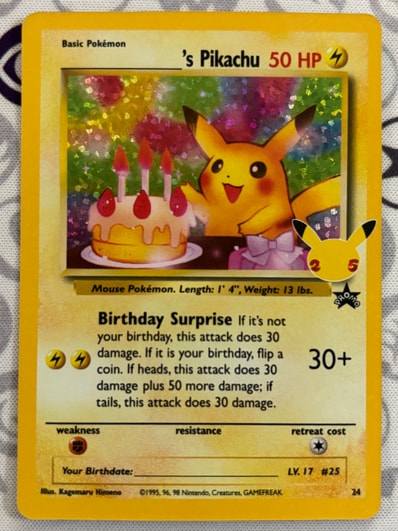 _のピカチュウ(お誕生日ピカチュウ)【英語版】(ソード&シールド「セレブレーションズ」)