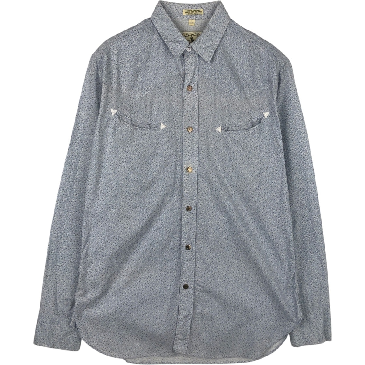 古着 70年代 ラルフローレン Ralph Lauren Polo Western 総柄 長袖 ウエスタンシャツ メンズM相当/eaa477464