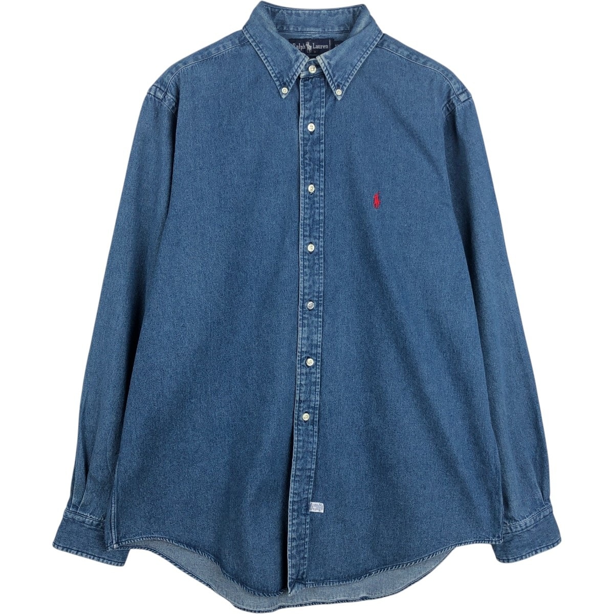 古着 ラルフローレン Ralph Lauren 長袖 ボタンダウンデニムシャツ メンズXL相当/eaa672384