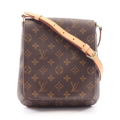 ルイ・ヴィトン LOUIS VUITTON ミュゼットサルサ ショートストラップ モノグラム ショルダーバッグ バッグ PVCコーティングキャンバス レザー レディース ブラウン系 M51258 【中古】