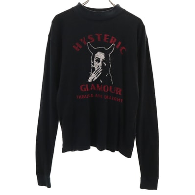 HYSTERIC GLAMOUR ヒステリックグラマー 日本製 長袖 Tシャツ FREE ブラック ロンT