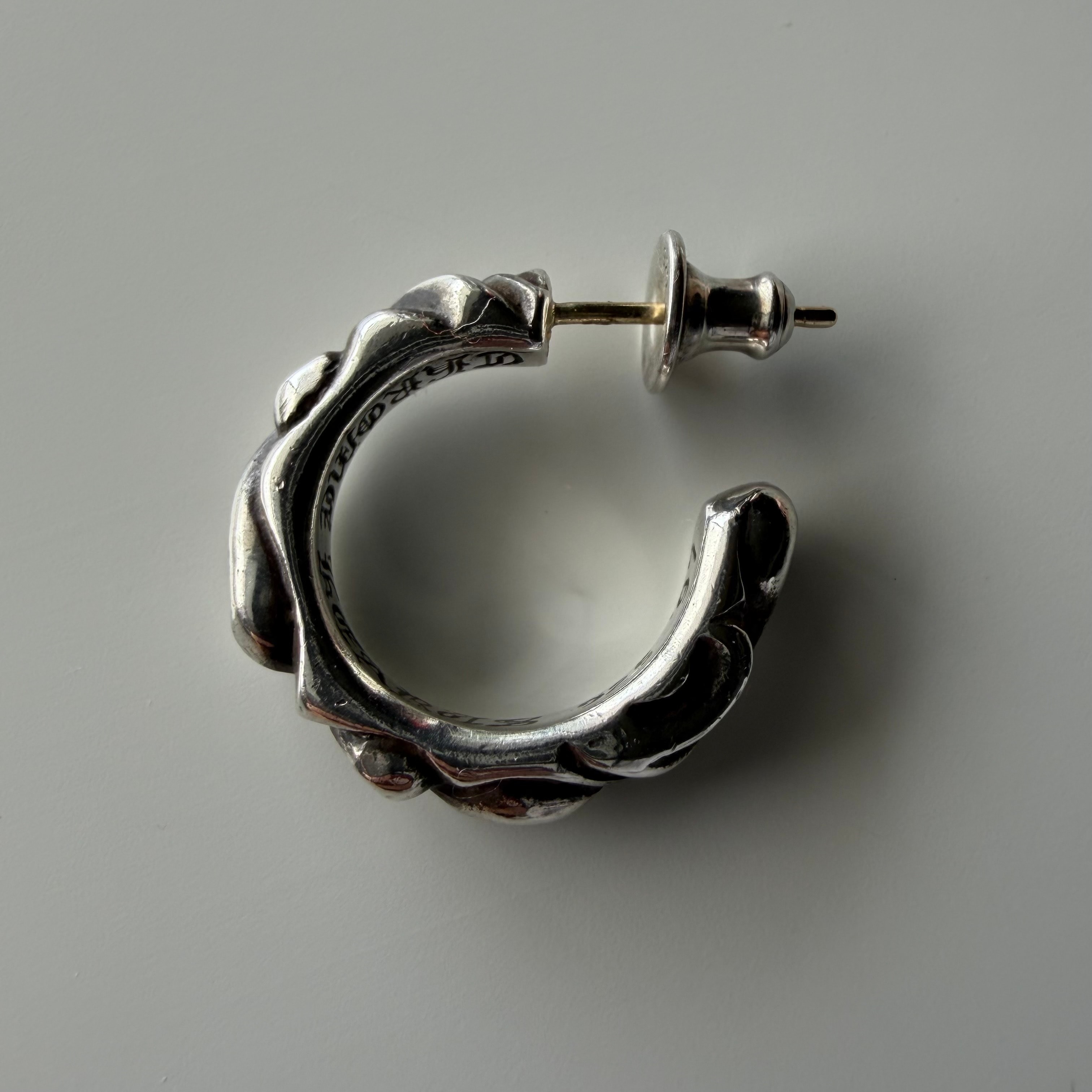 Chrome Hearts Hoop Scroll 1 Earrings "Silver"
