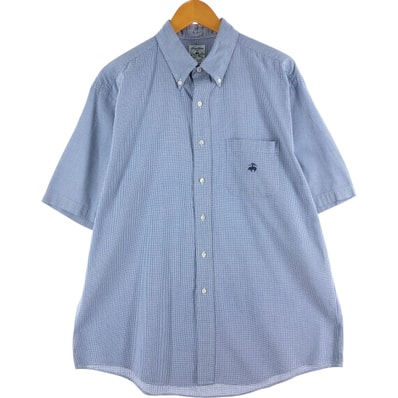 古着 ブルックスブラザーズ Est.1818 SPORT SHIRT 半袖 ボタンダウン チェックシャツ メンズXL相当/eaa557833