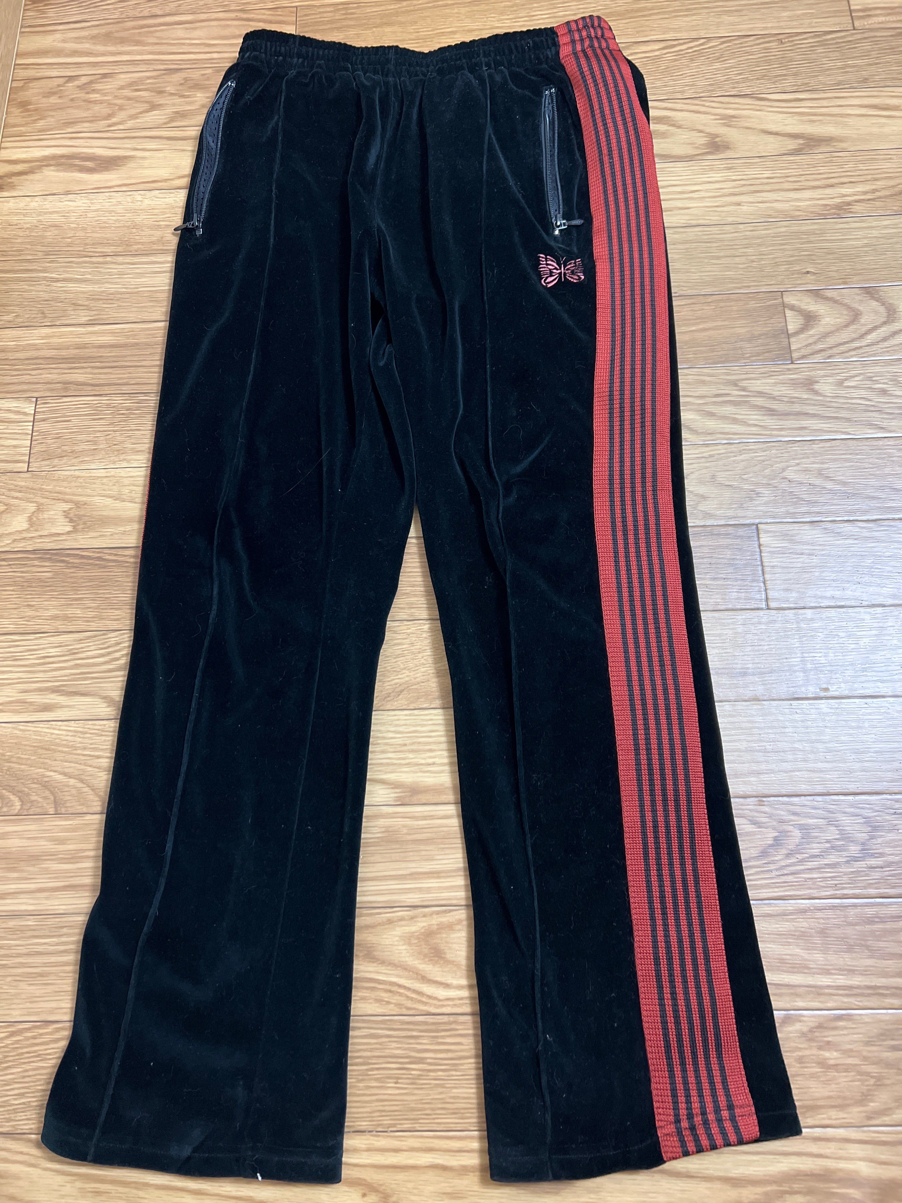 Needles x END. NARROW TRACK PANT "Black/Orange"