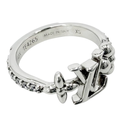 LOUIS VUITTON ルイヴィトン 指輪 モノグラムフラワー LV アイコニックリング アクセサリー リング XS ジュエリー 約6号 M1188X シルバー レディース 約2.4g【中古品】