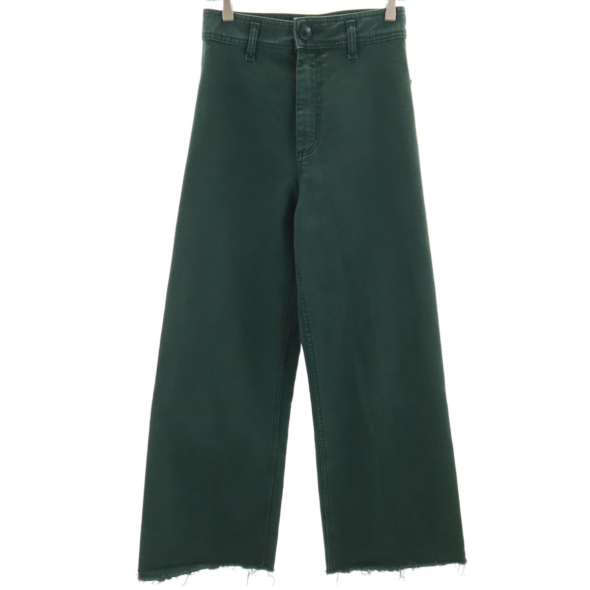 ZARA ザラ ハイウエスト ワイドパンツ 4 グリーン