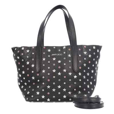 ジミーチュウ スタースタッズ ミニサラ ショルダーバッグ レザー ブラック レディース JIMMY CHOO 中古