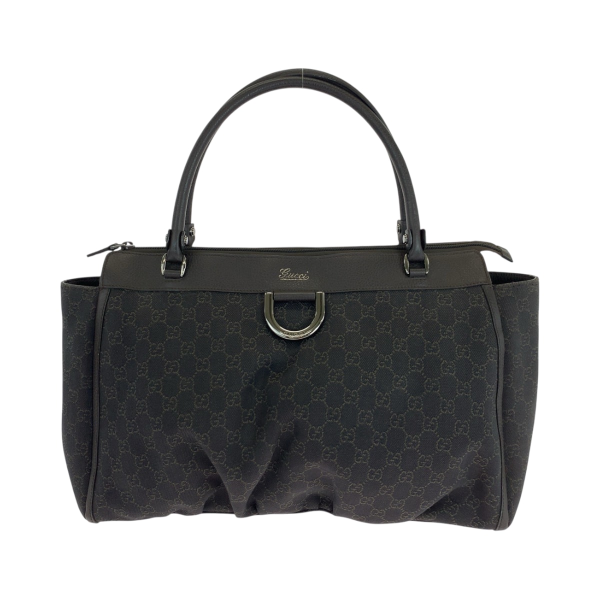 美品 GUCCI グッチ GGデニム ブラック 黒 シルバー金具 GGキャンバス トートバッグ ショルダーバッグ 503817 【中古】