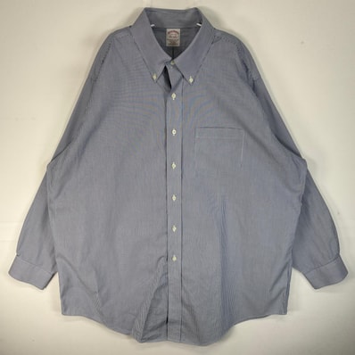 古着 ブルックスブラザーズ Brooks Brothers 長袖シャツ TRADITIONAL FIT 胸ポケ ボタンダウン XL ブルー系 ストライプ メンズ