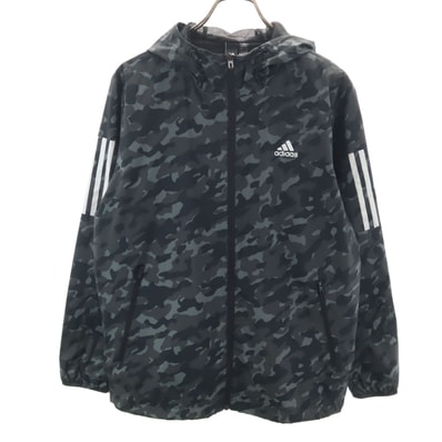 adidas アディダス カモフラ柄 ウインドブレーカー L ブラウン 迷彩 ジャケット 裏メッシュ