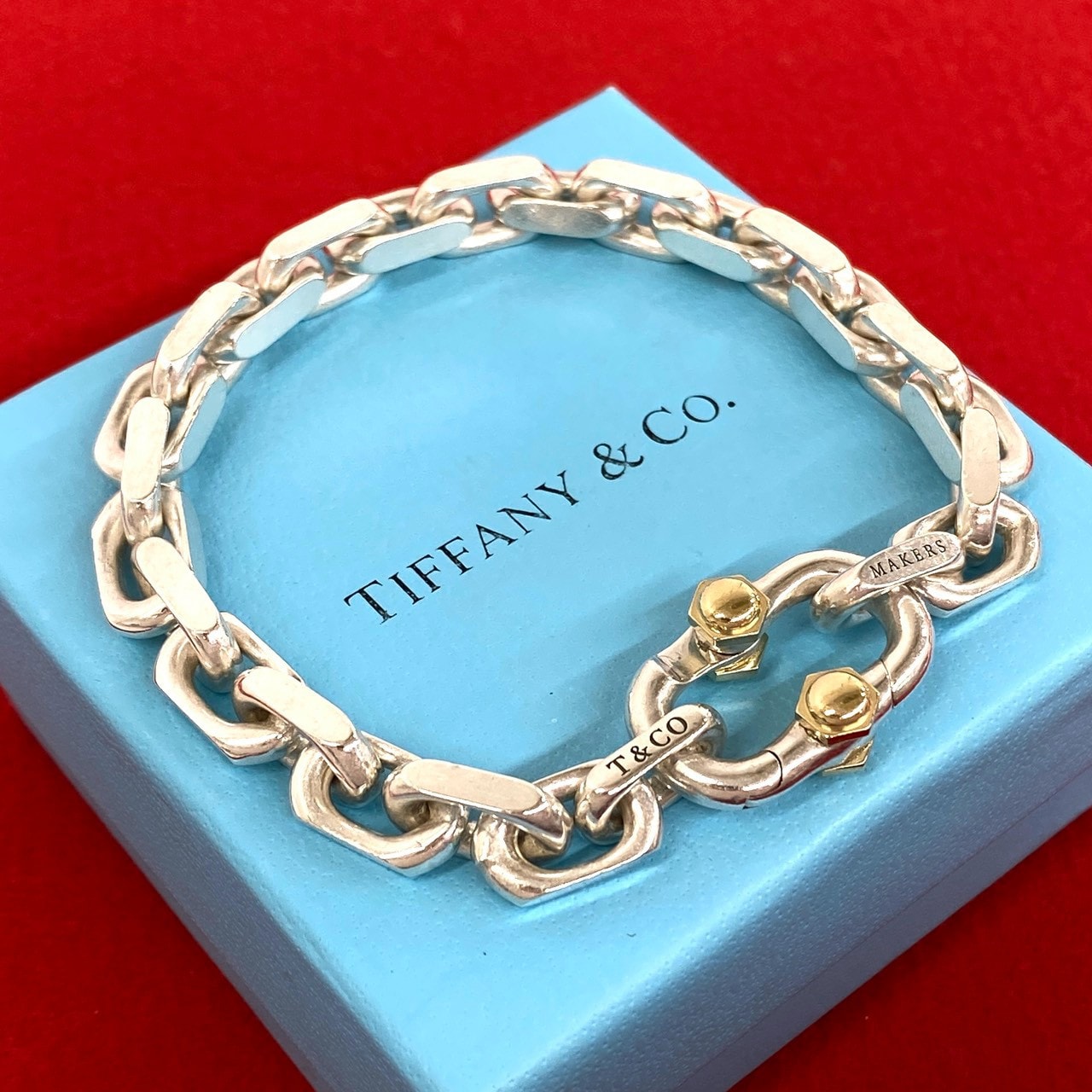 TIFFANY&Co. ティファニー メイカーズ ブレスレット シルバー925 K18イエローゴールド ブレスレット シルバー
34457