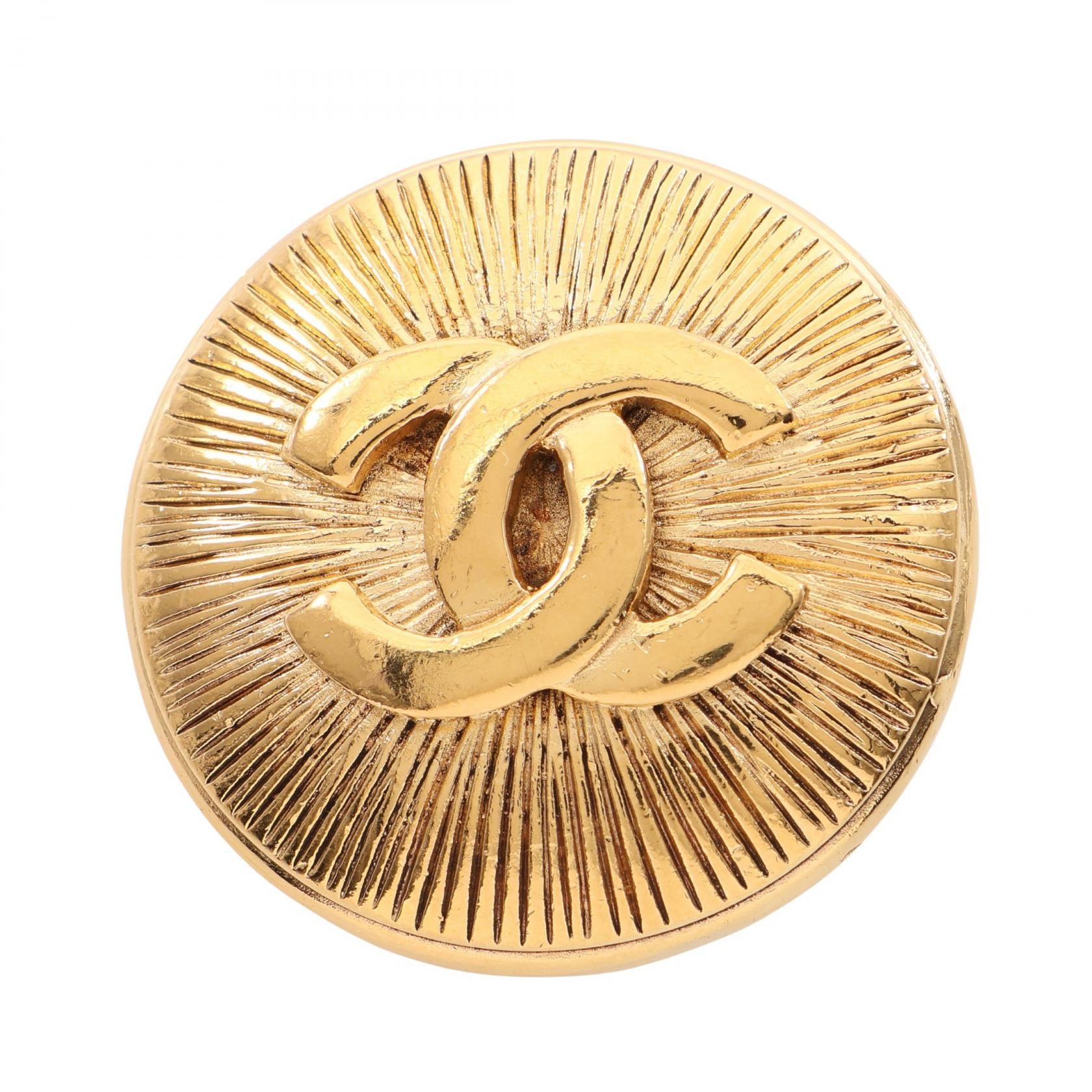 シャネル CHANEL ココマーク ラウンド ブローチ アクセサリー GP(ゴールドメッキ) レディース ゴールド系 【中古】