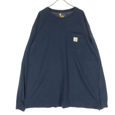Carhartt カーハート ワンポイントロゴ 長袖 Tシャツ XL ネイビー ロンT