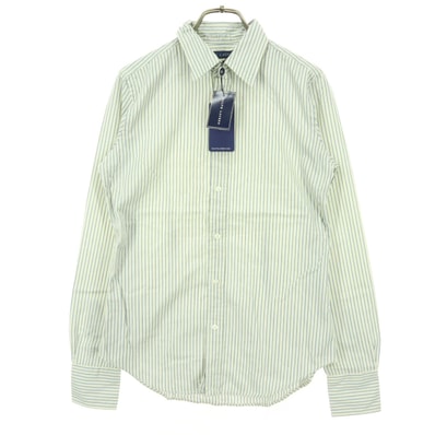 未使用 RALPH LAUREN ラルフローレン ストライプ柄 長袖 コットンシャツ 4 ブルー系
