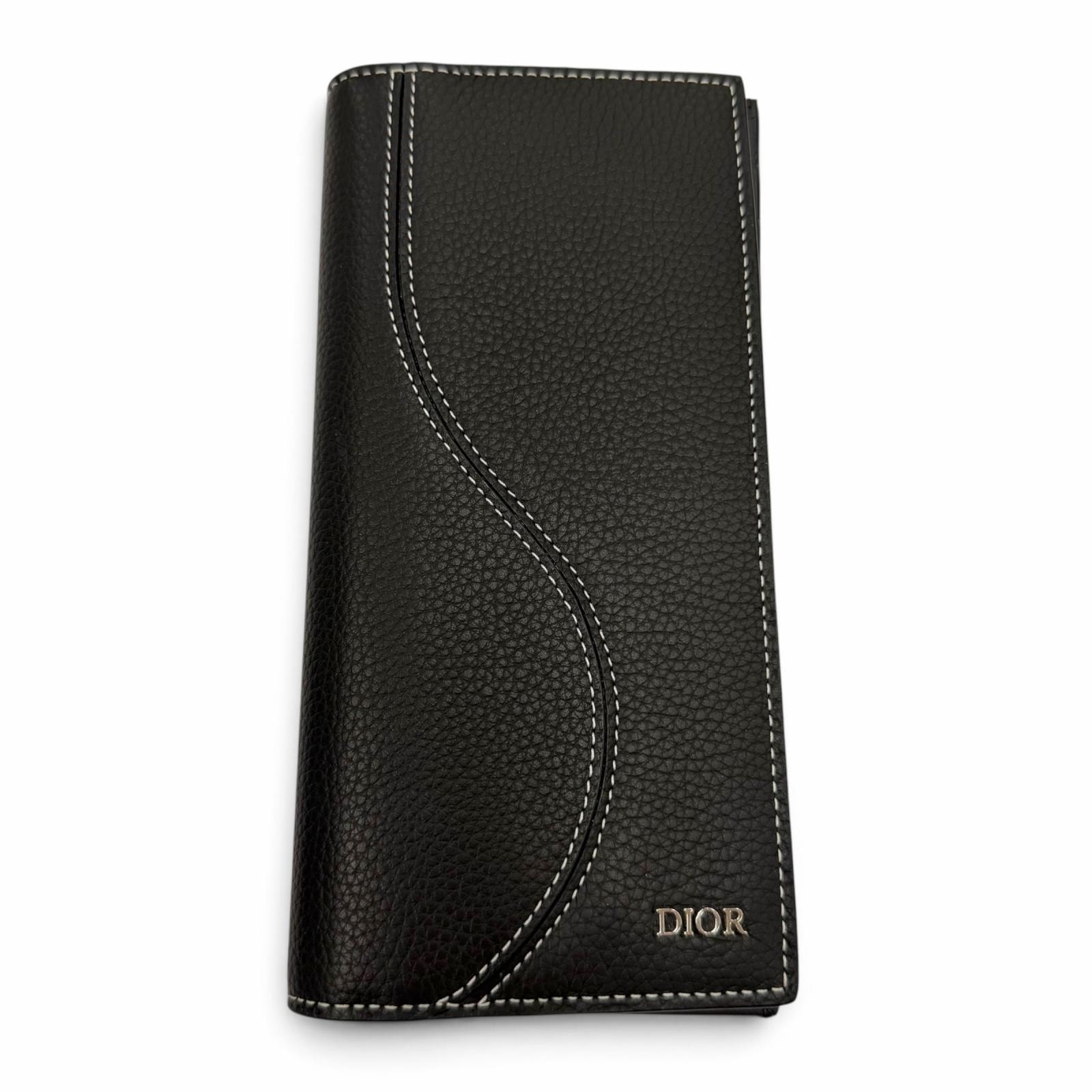 極美品 ディオール オム 長財布 Saddle ブラック メンズ 2ADBC330YKK