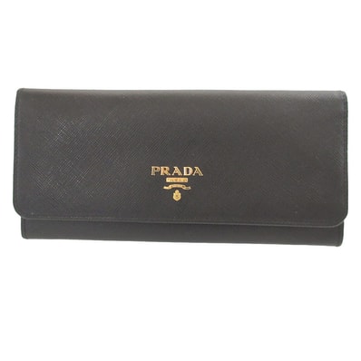 プラダ 2つ折り レザー ブラック 長財布