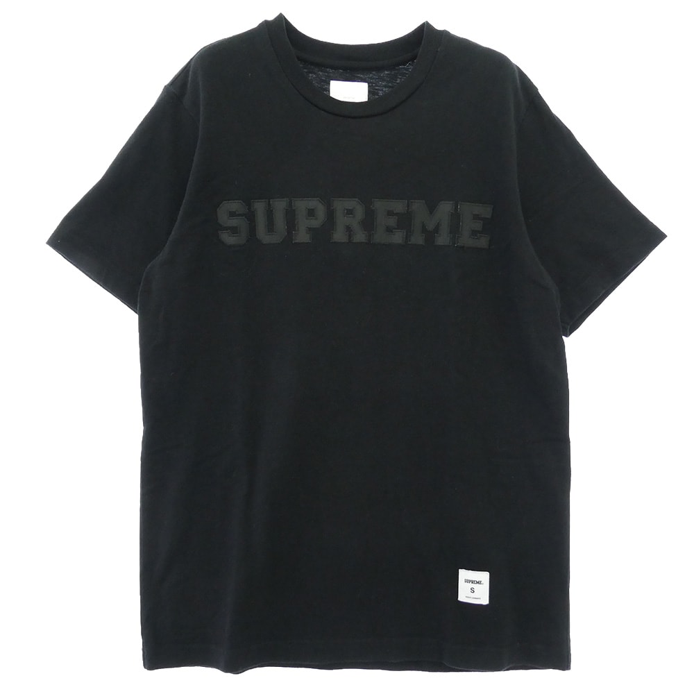 Supreme シュプリーム 17SS Collegiate S/S Top カレッジロゴ プリント Tシャツ 半袖 カットソー ブラック系 S【中古】