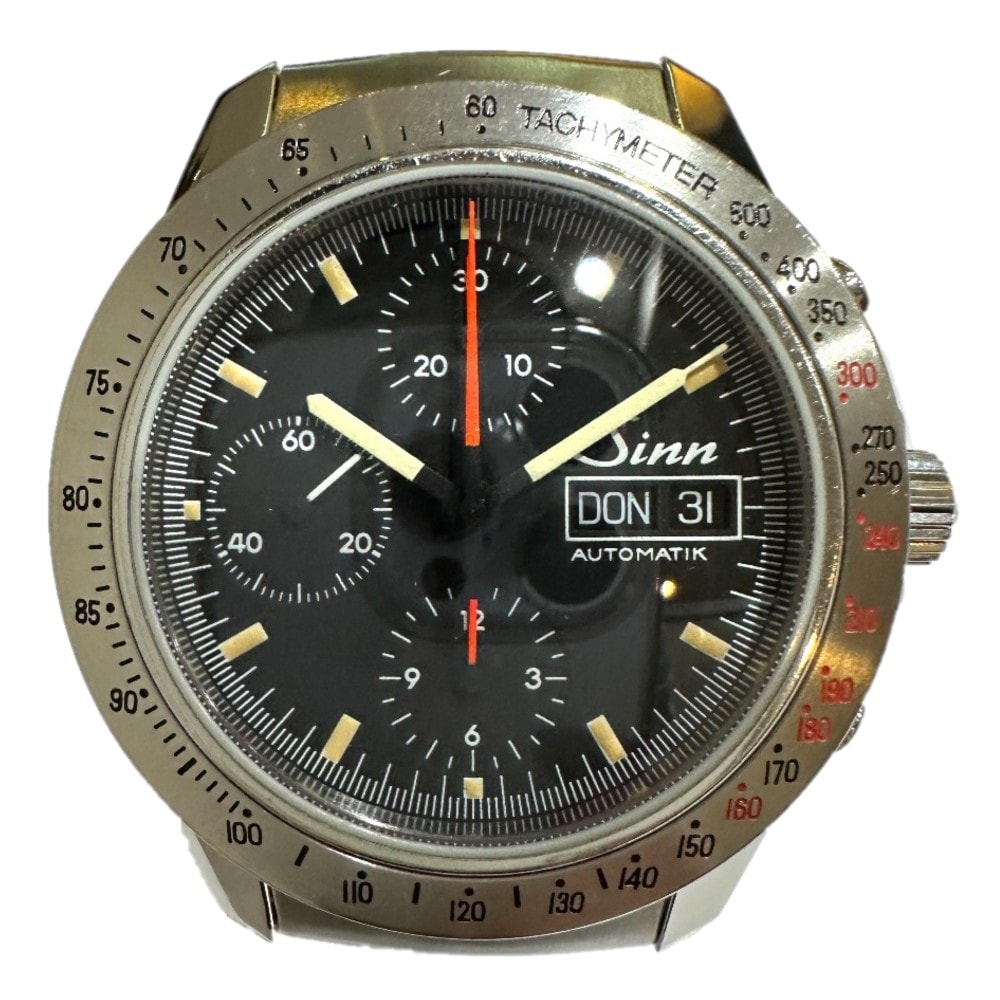ジン Sinn アウトバーン 303 クロノグラフ デイト 自動巻き 腕時計 時計 ウォッチ 腕時計 SS シルバー