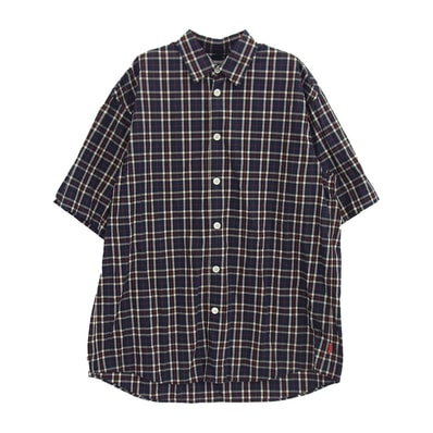 UNDERCOVER アンダーカバー 半袖シャツ UCU4408-2 オーバーサイズ チェック柄 半袖シャツ ネイビー系 2【中古】