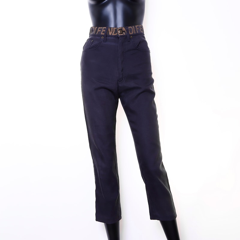 フェンディ FENDI Size:41 27inc ロゴ スキニー パンツ【中古】