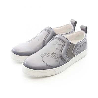 ベルルッティ Berluti プレイタイム スクリット スリッポン 靴 レザー メンズ グレー系 【中古】