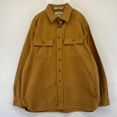 古着 90's/90年代 エルエルビーン L.L.Bean 長袖シャツ 胸ポケット シャモアシャツ ベージュ系 無地 メンズ