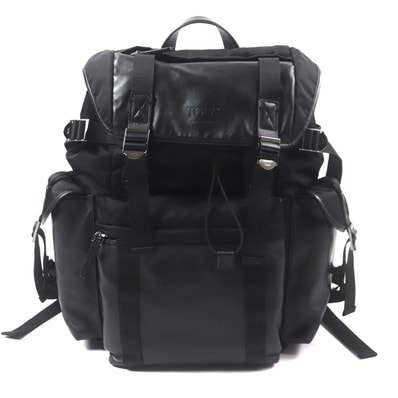 極美品 トッズ リュック ファブリック&レザー バックパック ミディアム