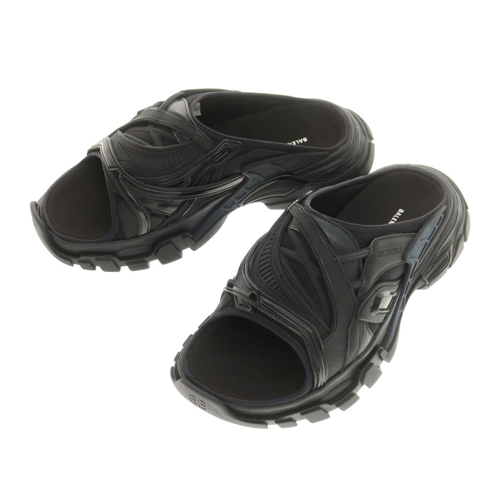 【中古】【未使用】バレンシアガ BALENCIAGA スライドサンダル ブラック【サイズ41】【メンズ】
