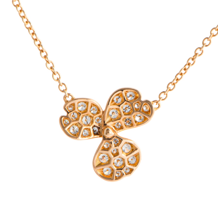 TIFFANY&Co. ティファニー ペーパーフラワー ダイヤモンド ネックレス ペンダント ピンク ゴールド【中古】