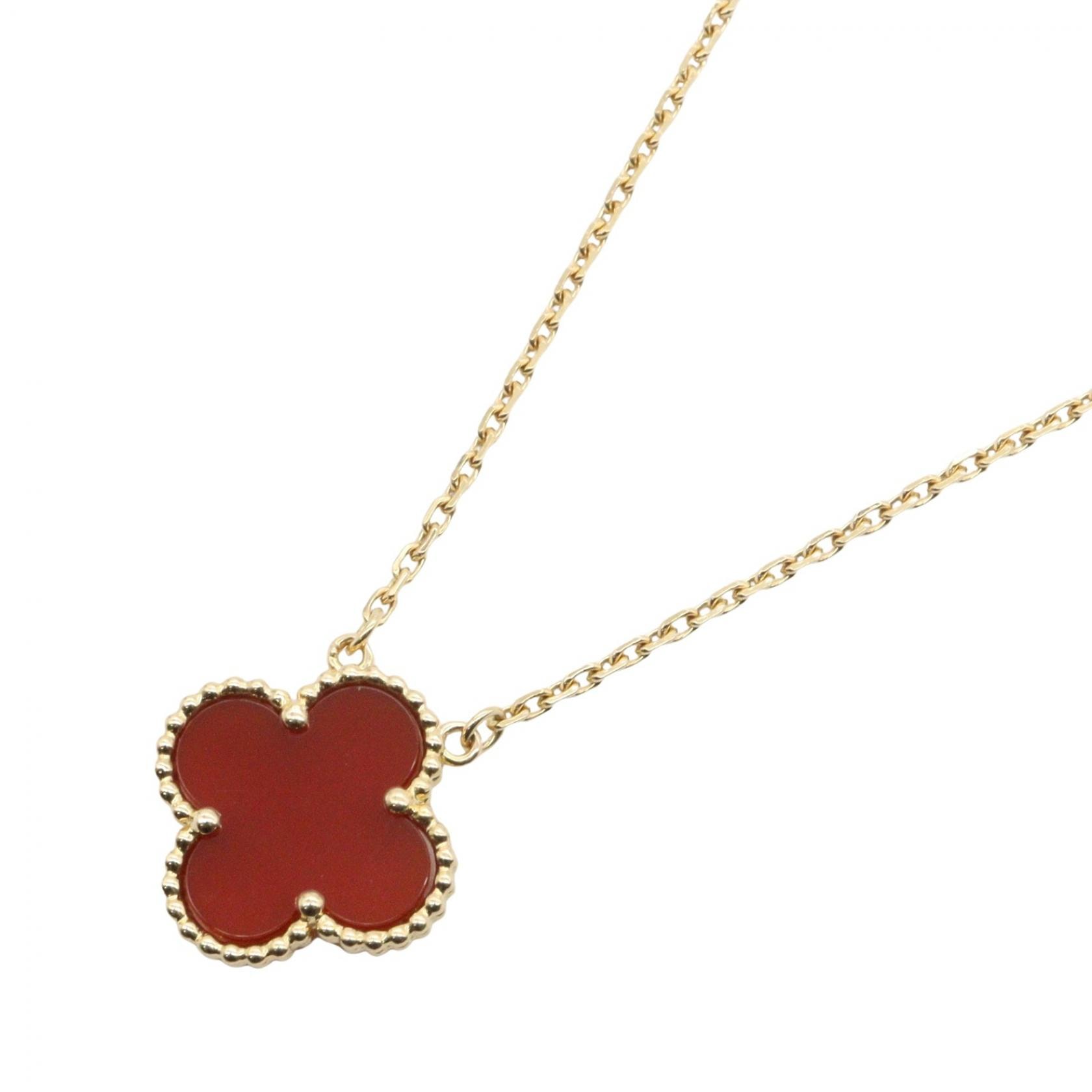 ヴァンクリーフ&アーペル Van Cleef & Arpels ヴィンテージアルハンブラ カーネリアン ネックレス ネックレス ジュエリー K18(イエローゴールド) カーネリアン レディース ゴールド系 / レッド系 VCARD38500