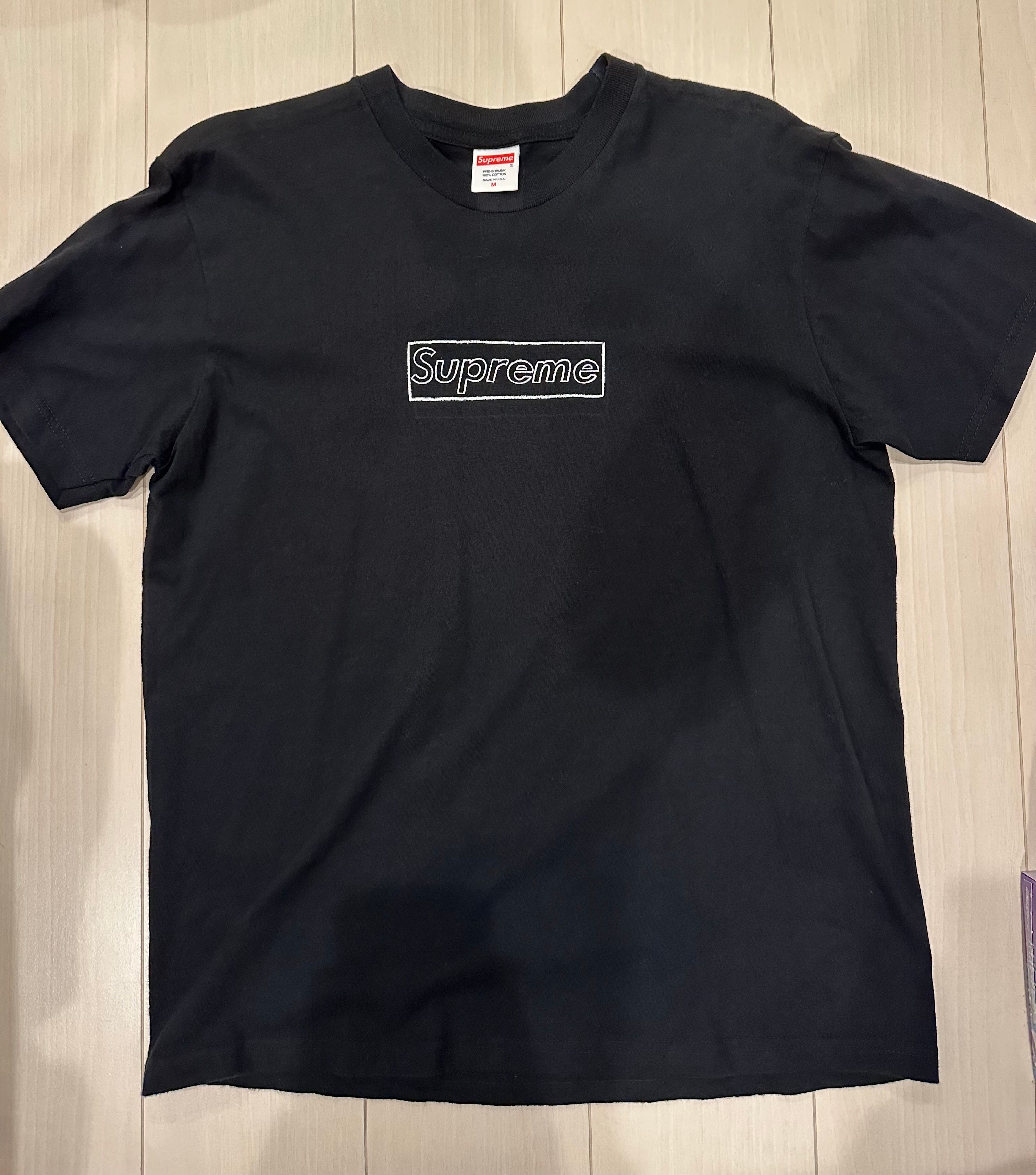 Supreme KAWS Chalk Logo Tee "Black"