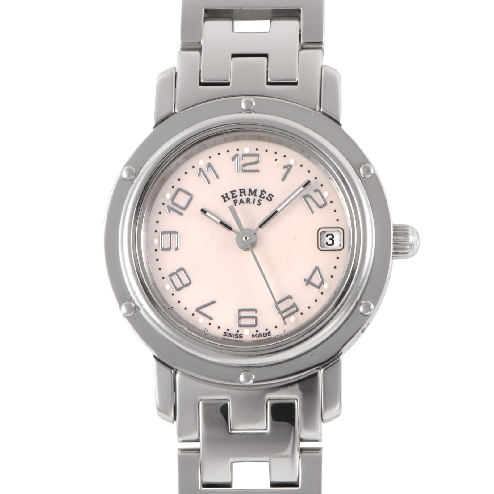 HERMES エルメス クリッパー ナクレ CL4.210 ステンレススチール【中古】