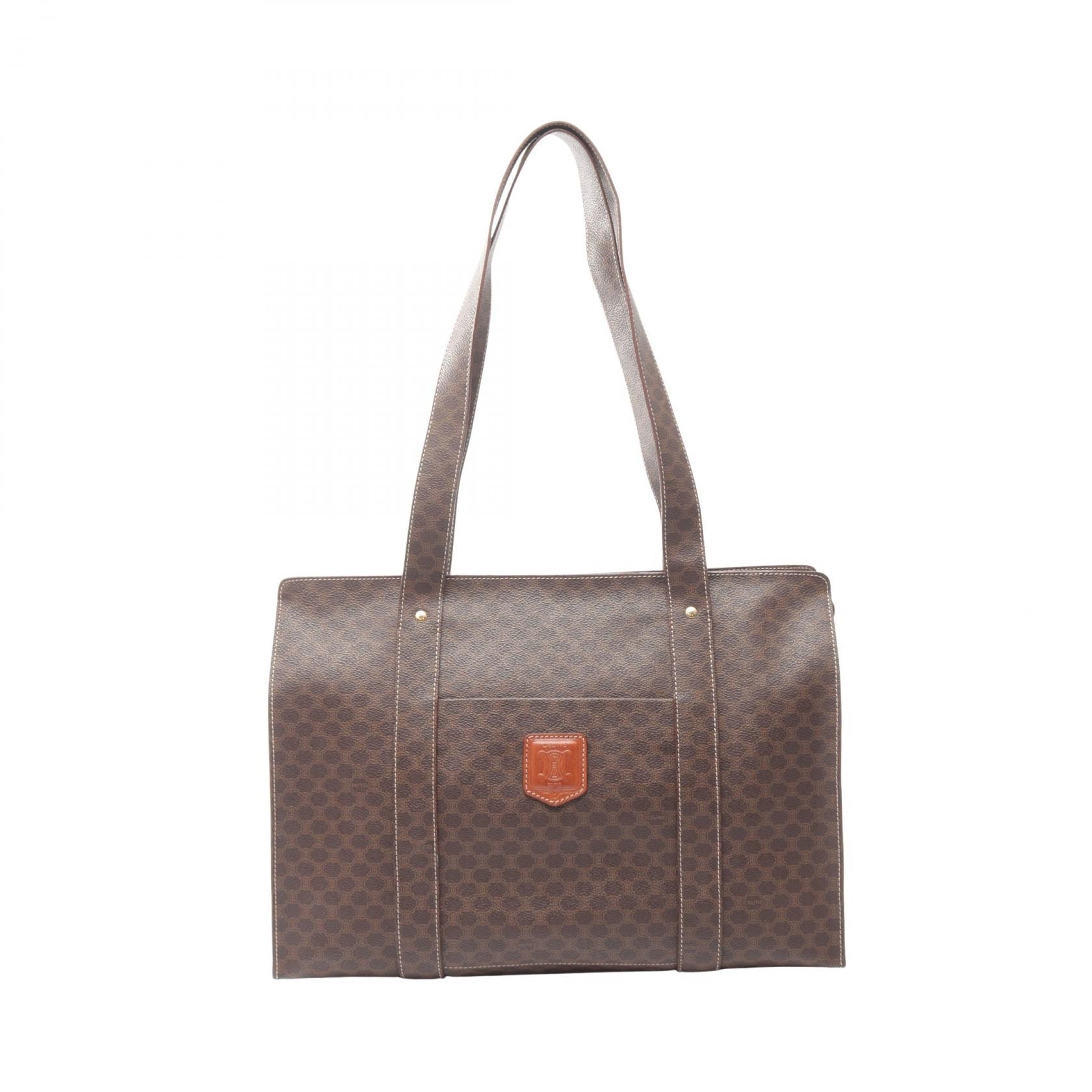 セリーヌ CELINE マカダム トートバッグ バッグ PVCコーティングキャンバス レディース ブラウン系 【中古】