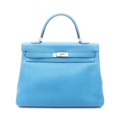 エルメス HERMES ケリー35 ブルーザンジバル 内縫い 2WAY ハンドバッグ バッグ レザー トゴ ブルーザンジバル A刻印(2017年製造) レディース ブルー系 【中古】