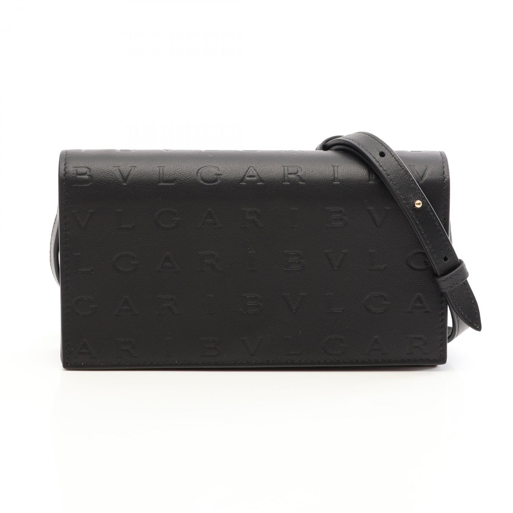 ブルガリ BVLGARI インフィニートゥム ショルダーバッグ バッグ レザー レディース ブラック系 291748 【中古】