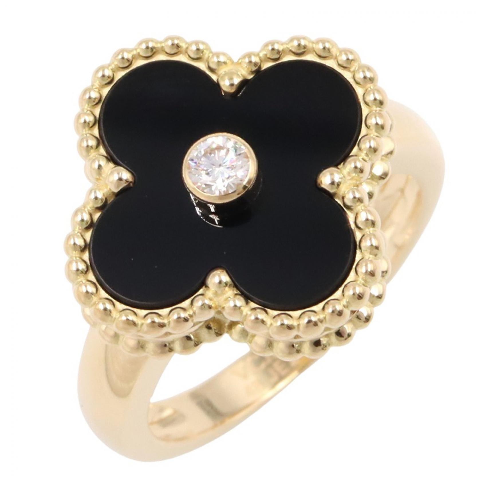 ヴァンクリーフ&アーペル Van Cleef & Arpels ヴィンテージアルハンブラ オニキス 1PD リング リング・指輪 ジュエリー K18(イエローゴールド) ダイヤモンド オニキス レディース ゴールド系 / ブラック系 /