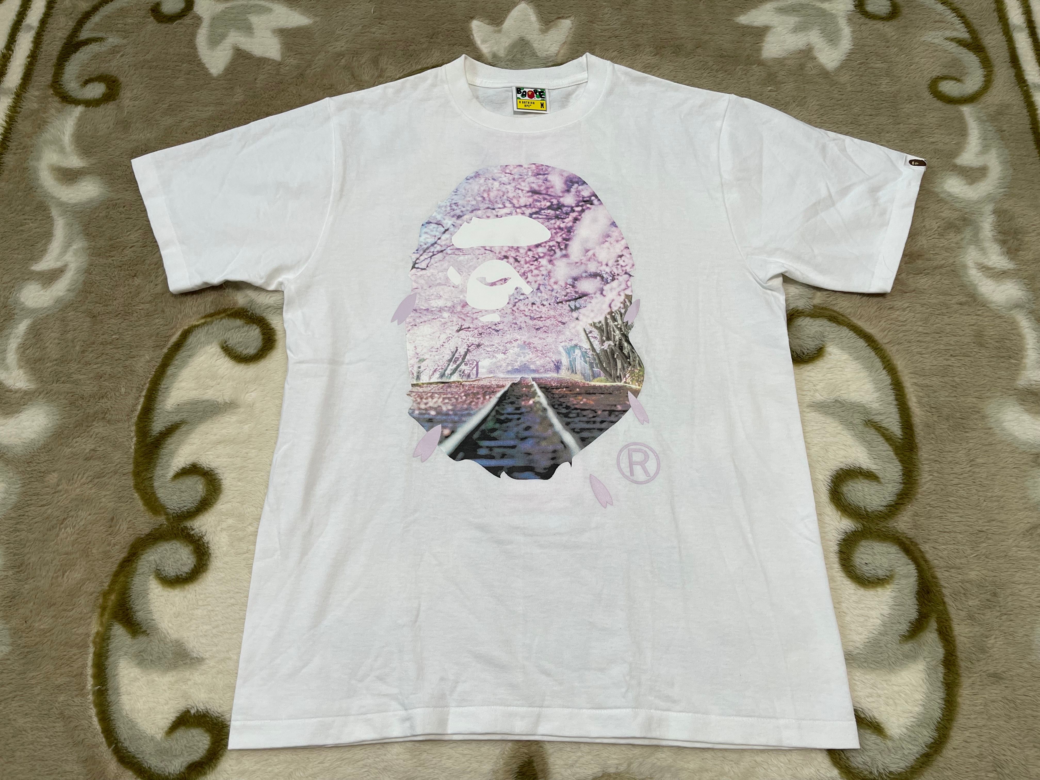 A BATHING APE SAKURA PHOTO APE HEAD TEE "White"