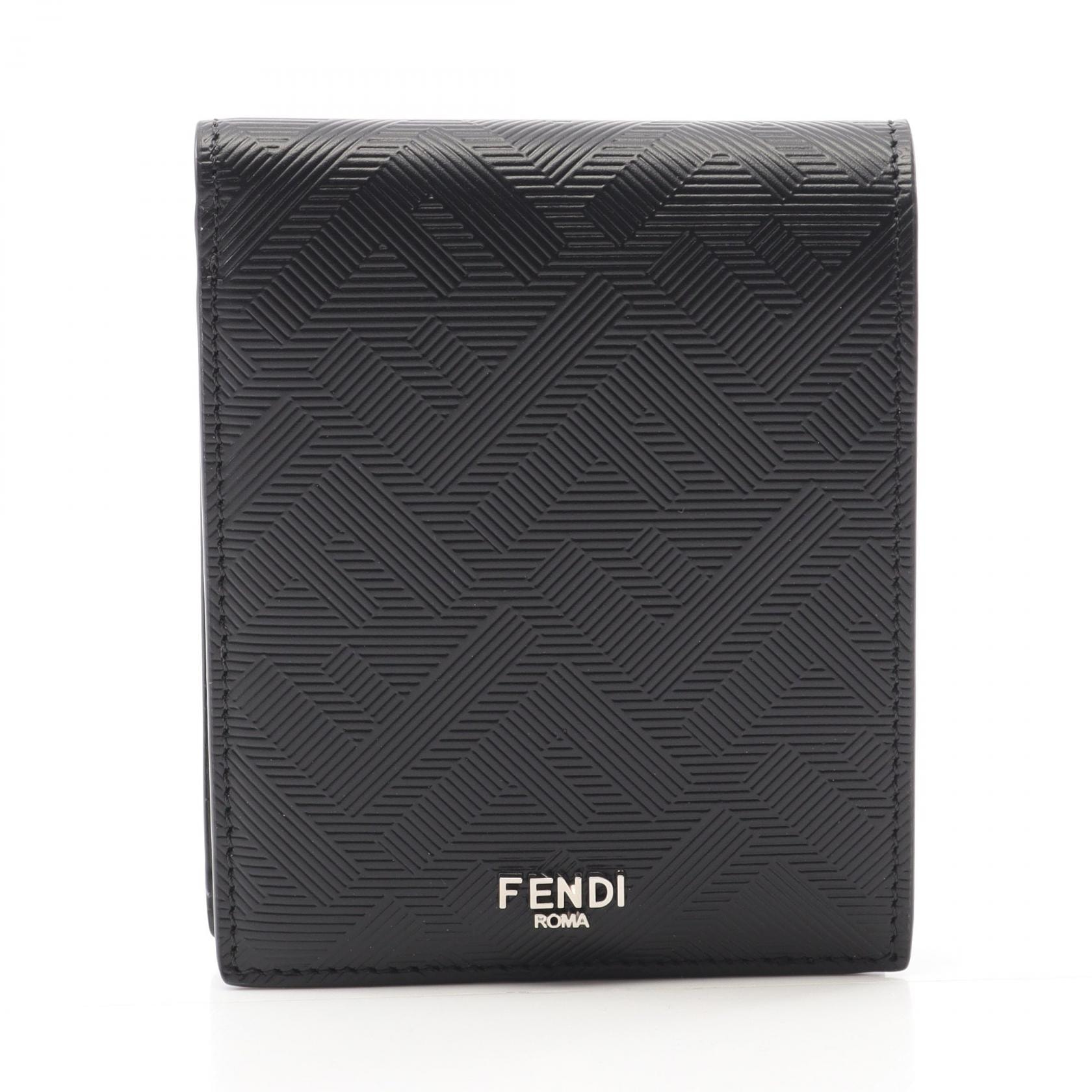 フェンディ FENDI シャドー 二つ折り財布 財布 レザー メンズ ブラック系 7M0001AJF4F19KP 【新品】