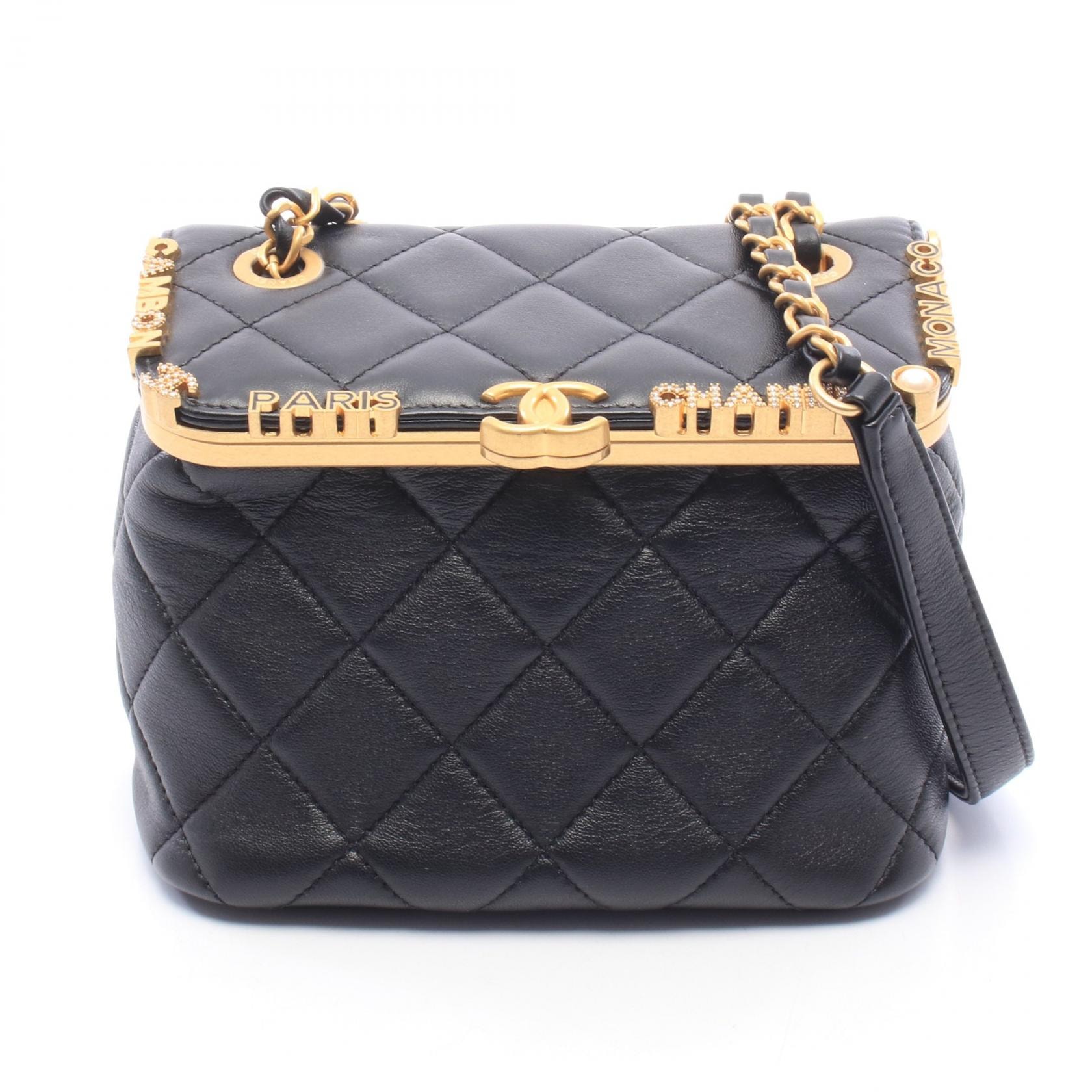 シャネル CHANEL マトラッセ ショルダーバッグ バッグ ラムスキン(羊革) レディース ブラック系 【中古】