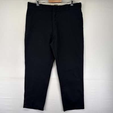 古着 ディッキーズ Dickies パンツ チノパン 大きいサイズ ジッパーフライ ストレート 874 センタープレス W40 L32 ブラック系 メンズ